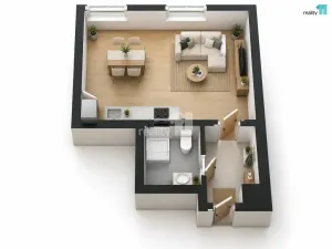 Prodej bytu 1+kk, Jablonec nad Nisou - Mšeno nad Nisou, Palackého, 30 m2