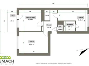 Pronájem bytu 2+1, Uherské Hradiště - Jarošov, Louky, 51 m2