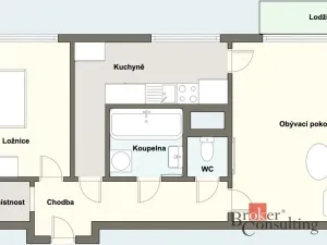 Pronájem bytu 2+1, Plzeň - Lobzy, Dlouhá, 53 m2