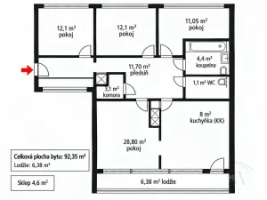 Prodej bytu 4+1, Praha - Radotín, Týřovická, 97 m2