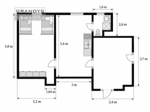 Pronájem bytu 2+kk, Praha, Ladova, 40 m2