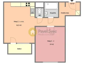 Pronájem bytu 2+kk, Strakonice - Strakonice I, Mládežnická, 41 m2