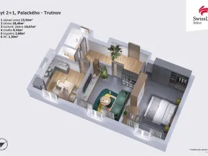 Pronájem bytu 2+1, Trutnov - Horní Předměstí, Palackého, 59 m2