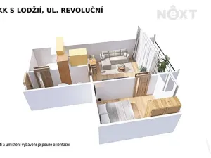 Pronájem bytu 2+kk, Šumperk, Revoluční, 37 m2