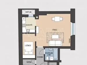 Pronájem bytu 1+kk, Praha - Dejvice, Kafkova, 39 m2