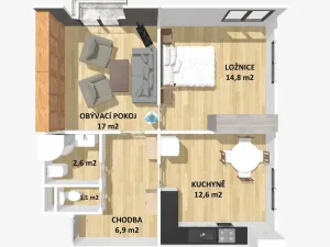 Prodej bytu 2+1, Příbram - Příbram VII, Edvarda Beneše, 56 m2