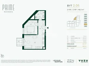Prodej bytu 2+kk, Praha - Libeň, Primátorská, 43 m2