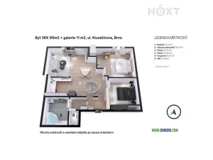 Prodej bytu 3+kk, Brno, Klusáčkova, 95 m2