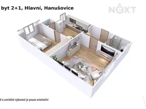 Prodej bytu 2+1, Hanušovice, Hlavní, 55 m2