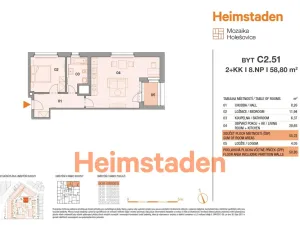 Pronájem bytu 2+kk, Praha - Holešovice, U Pergamenky, 57 m2