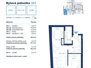 Pronájem bytu 2+kk, Brno, Lidická, 57 m2
