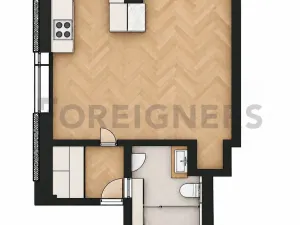 Pronájem bytu 1+kk, Praha - Žižkov, Čajkovského, 31 m2