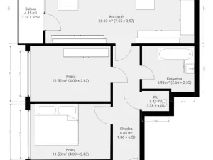 Pronájem bytu 3+kk, Brno - Řečkovice, Leknínová, 72 m2