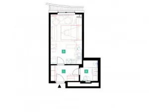 Pronájem bytu 1+kk, Praha - Stodůlky, Mukařovského, 30 m2