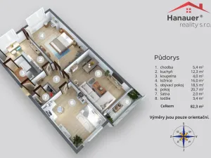 Prodej bytu 3+1, Krupka - Maršov, Karla Čapka, 82 m2