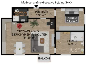 Prodej bytu 2+kk, Písek - Pražské Předměstí, Pražská, 72 m2