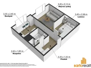 Pronájem bytu 1+1, Ústí nad Labem, Jizerská, 42 m2