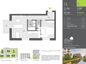 Pronájem bytu 2+kk, Ostrava, 52 m2