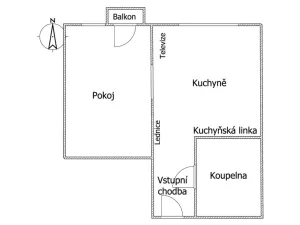Pronájem bytu 1+1, Jindřichův Hradec - Jindřichův Hradec III, sídliště Vajgar, 37 m2