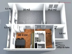 Pronájem bytu 2+1, Brno - Bohunice, Pod nemocnicí, 50 m2