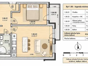 Prodej bytu 2+kk, Kutná Hora, Plk. Loudy, 50 m2