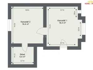 Pronájem kanceláře, Praha - Michle, Na rolích, 40 m2