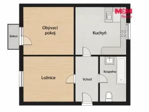Prodej bytu 2+1, Kladno, Petrohradská, 54 m2