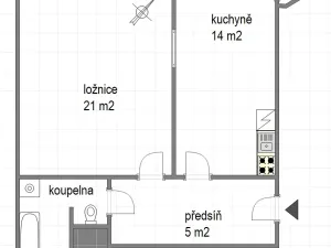 Prodej bytu 2+kk, Praha - Nusle, U družstva Ideál, 44 m2
