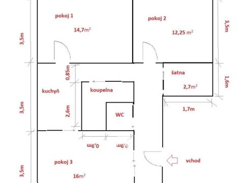 Pronájem bytu 3+1, Třebíč - Nové Dvory, Fr. Hrubína, 74 m2