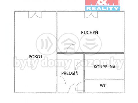 Pronájem bytu 1+1, Stochov, J. A. Komenského, 29 m2