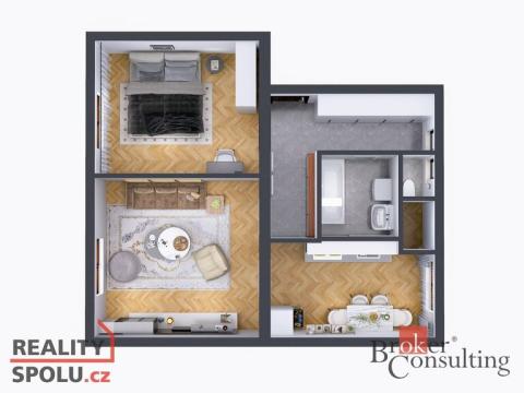 Prodej bytu 2+1, Odolena Voda, Husova, 58 m2