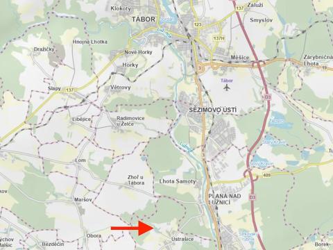 Prodej louky, Ústrašice, 729 m2