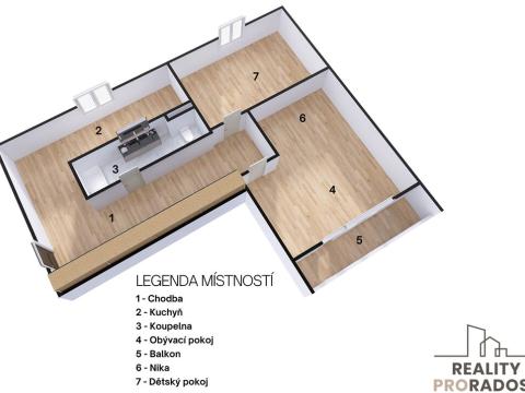 Prodej bytu 2+1, Hodonín, Družstevní čtvrť, 56 m2