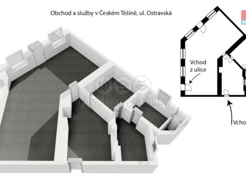 Prodej obchodního prostoru, Český Těšín, Ostravská, 150 m2