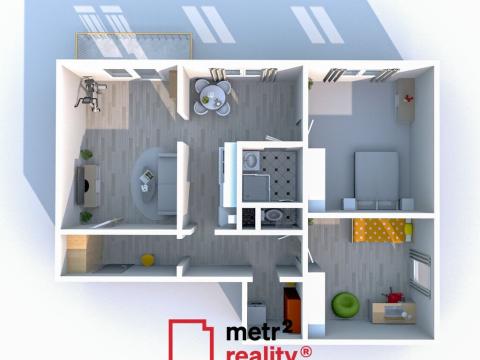 Prodej bytu 3+1, Uničov, Nemocniční, 72 m2