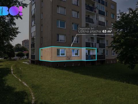 Prodej bytu 3+1, Chropyně, J. Fučíka, 63 m2