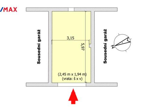Pronájem garáže, Lanškroun, 19 m2
