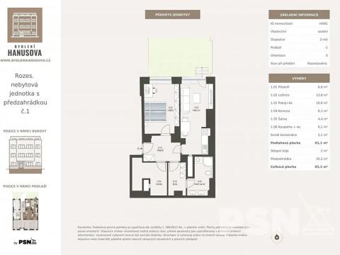 Prodej skladu, Praha - Michle, Hanusova, 61 m2