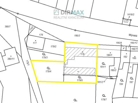 Prodej pozemku pro bydlení, Plzeň - Malesice, Mlýnská, 1210 m2