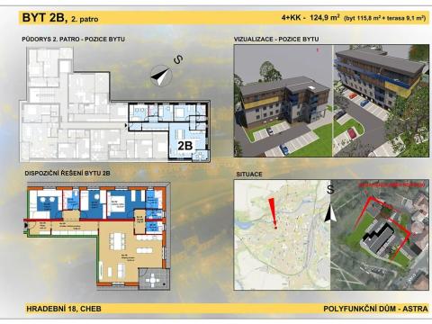 Prodej bytu 4+kk, Cheb, Hradební, 116 m2