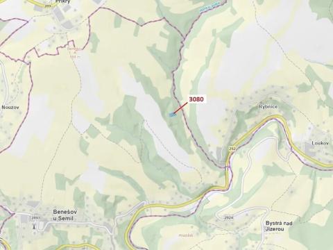 Dražba lesa, Benešov u Semil, 2540 m2