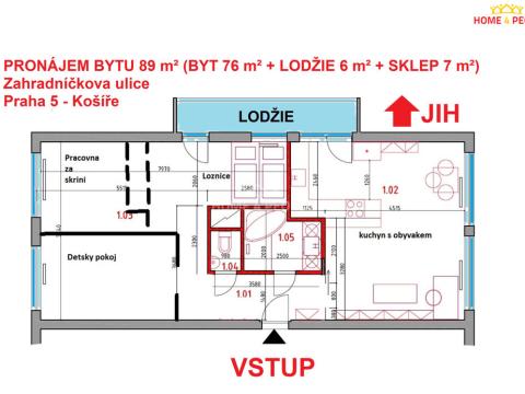 Pronájem bytu 3+1, Praha - Košíře, Zahradníčkova, 89 m2