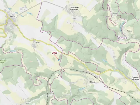 Dražba lesa, Žďárec, 2873 m2