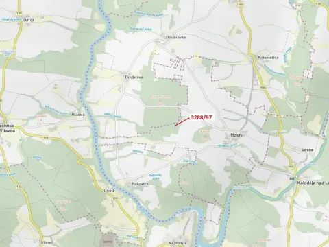 Dražba lesa, Hosty, 1729 m2