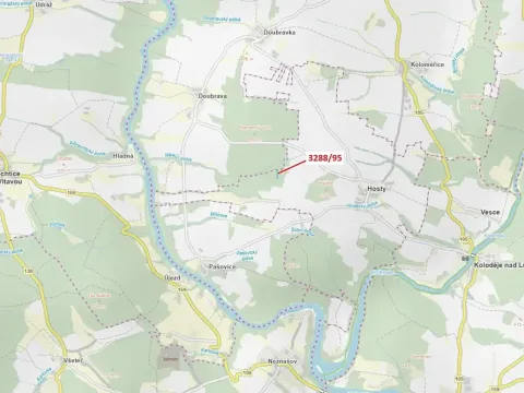 Dražba lesa, Hosty, 1735 m2