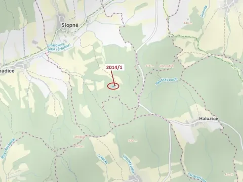 Dražba pozemku, Slopné, 1786 m2