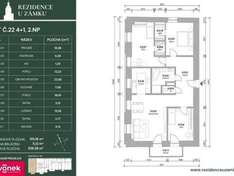 Prodej bytu 4+kk, Vsetín, Horní náměstí, 104 m2