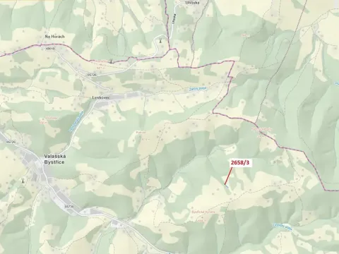 Dražba pozemku, Valašská Bystřice, 673 m2