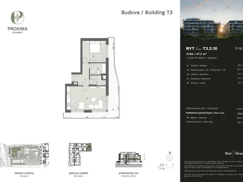 Prodej bytu 2+kk, Praha - Dolní Chabry, Podhorská, 57 m2