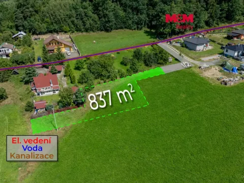 Prodej pozemku pro bydlení, Valašské Meziříčí - Bynina, 837 m2